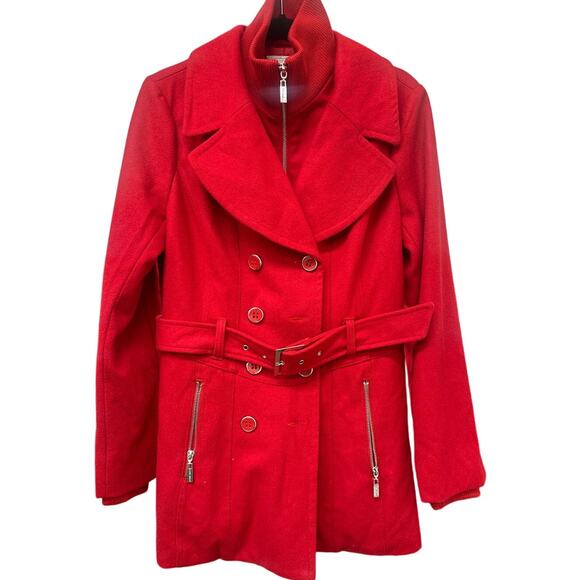 G by Guess Coat Red XL Belted Wool Blend - Picture 1 of 12